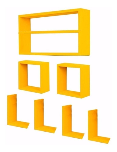 Imagem 1 de 1 de 7 Nicho Prateleira Mdf 10cm Profundidade Nichos Cor Amarelo