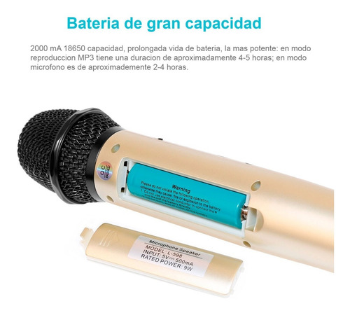 Microfono K-box Karaoke Bocina Bluetooth Navidad Inalmbrico