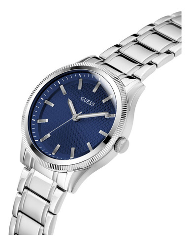 Reloj Guess Gw0626g1 Dex Hombre Acero Inoxidable Plateado Bisel Plateado Fondo Azul