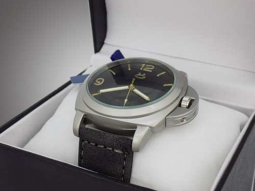 Relógio Masculino Prateado C/ Pulseira De Couro Original