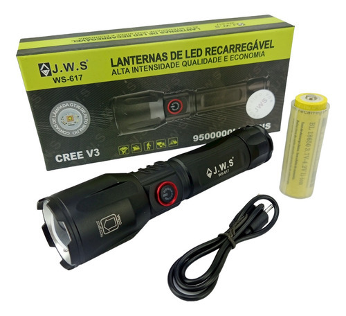 Lanterna Tática Led Laser V3 2.0 Qualidade Premium Jws Cor da lanterna Preto Cor da luz Branco