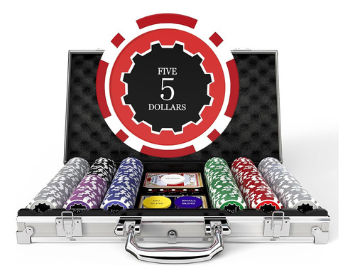 Poker Chip Set 300-piece Authentic Casino Feel, Precise N...