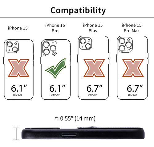 Tarjetero Dockem De Piel Auténtica Para iPhone 15 Pro, Color