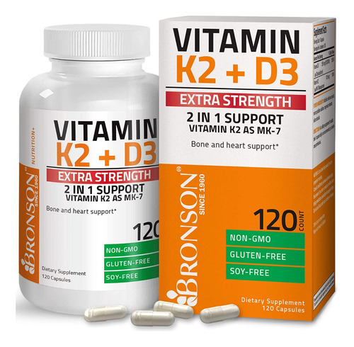 Vitamina D3 10.000iu + Vitamina K2-7 120 Cápsulas Usa