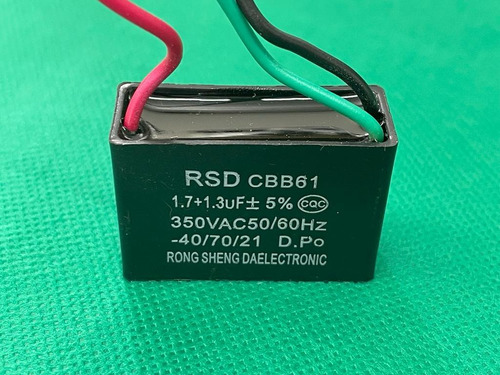 400x Capacitor Partida 1,7+1,3uf/350v Fio Cbb61 Rsd