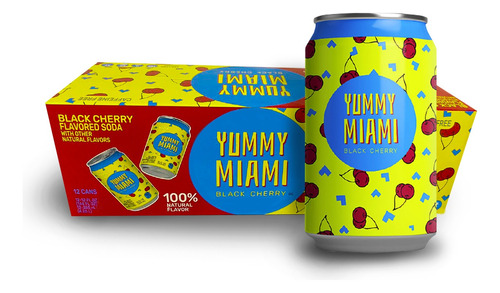 Yummy Miami Soda Cereza 355ml Kosher 12 Pack