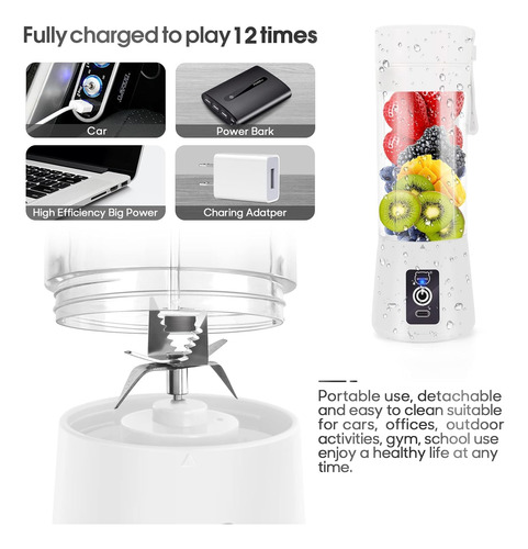 Licuadora Portátil, Mini Licuadora Personal De Jugo, Vaso Ex