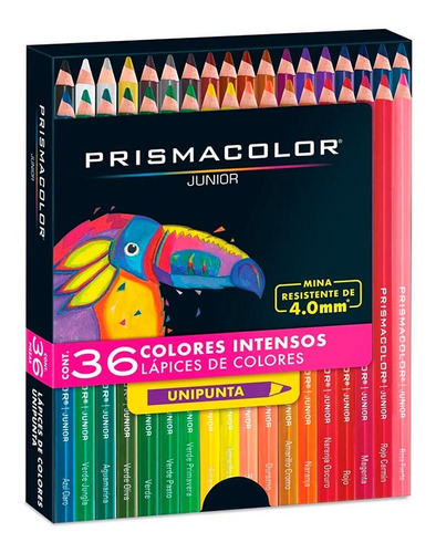 Prismacolor Junior Set X 36 Lápices De Colores Unipunta 4mm.