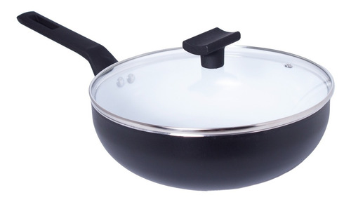 Wok Ceramica Sarten Con Tapa Antiadherente 30 Cm Violeta 