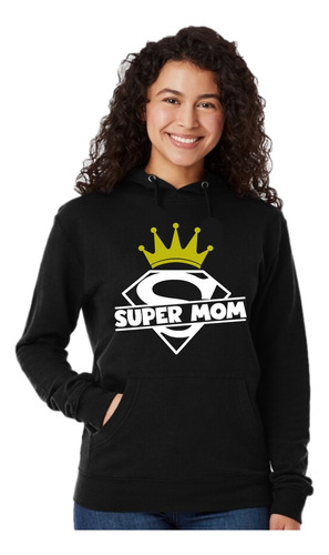 Buzo Hoodie Negro - Feliz Dia Mama - Madre - Unisex Canguro