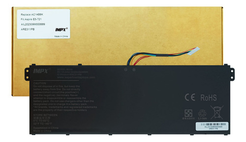 Bateria Acer E3 111 112 721 E5 771 Es1 311 Ac14b18j Ac14b13j Batería Negro