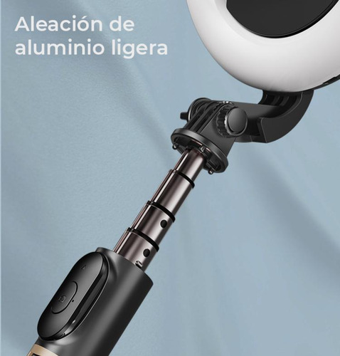 Palo Selfie + Trípode, Extensible, Bluetooth Con Aro De Luz