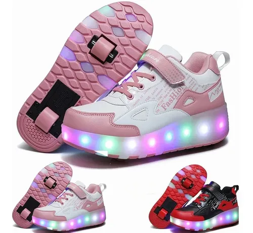 Tenis Patines Led Con 2 Ruedas /zapatos Deportivos. | sin intereses