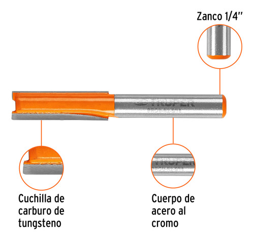 Broca Para Router Recta 2 Filos 5/16 Truper 11454