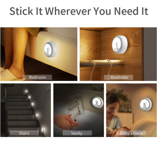 Luz Nocturna Con Sensor De Movimiento Magnética Recargable P