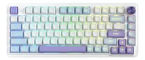 Comprar Teclado Gamer Inalámbrico Redragon Ucal Max K673wpb Mecánico Switches Mint Mambo Inglés Color Blanco \u002F Violeta \u002F Celeste Con Luz Rgb