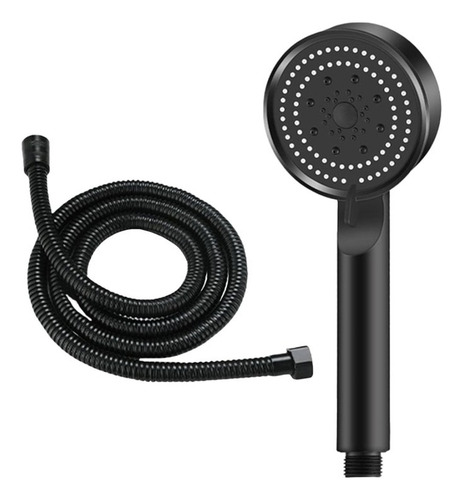 Ducha De Mano Con Manguera 5 Chorros De Agua Negro Mate