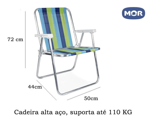 Cadeira Praia E Piscina Mor Polietileno Aço 2002