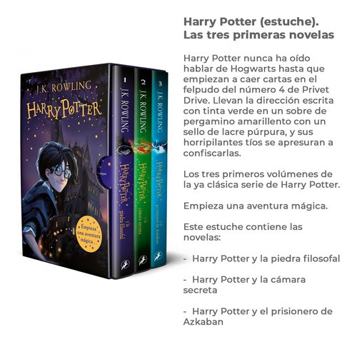 Harry Potter (estuche). Las Tres Primeras Novelas, De Rowling, J. K.. Editorial Salamandra En Español