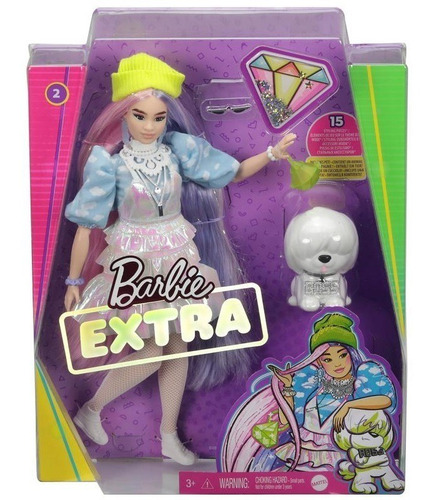 Barbie Brillante Neon Extra 2 +15 Accesorios 