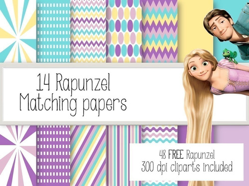 Kit Imprimible  Rapunzel  48 Imágenes - 14 Fondos Ver Promo