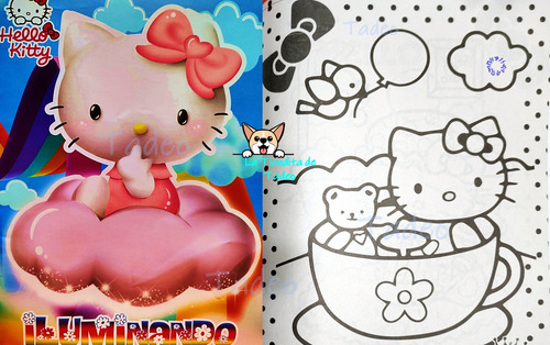 10 Libro Para Colorear Kitty + 10 Cajitas Crayones (8) :)
