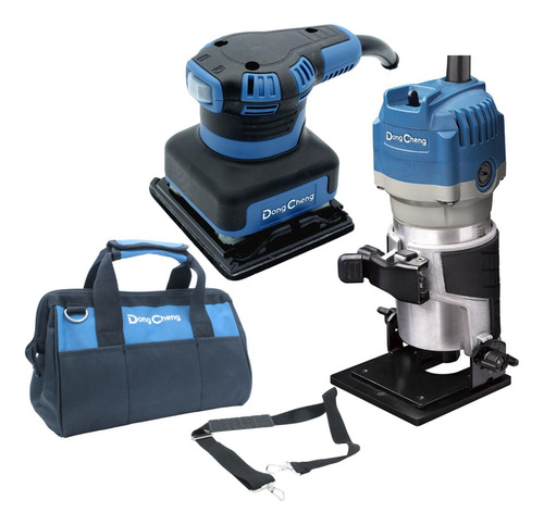 Lijadora Orbital 127v 4' Dongcheng + Router Madera 1/4' 550w