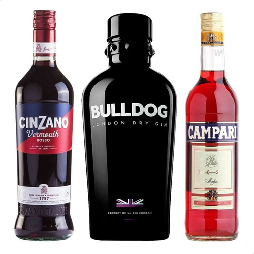 Gin Bulldog + Campari + Cinzano = Trago Negroni