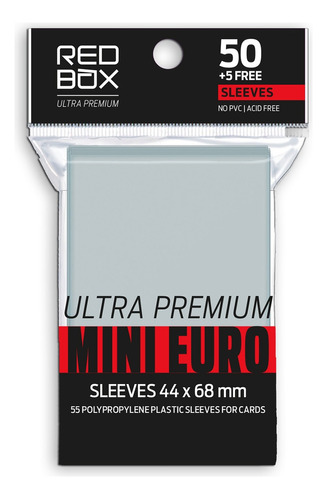 Protector Ultra Premium Mini Euro (44x68 Mm) 55 Unidades, De Red Box. Editorial Bureau De Juegos, Edición 1 En Español