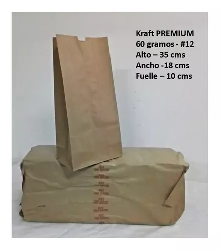 100 Bolsas de Papel Kraft Premium del N°12 - KingBox