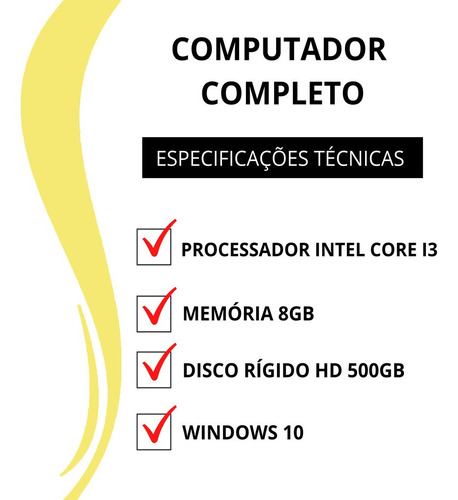 Imagem 3 de 6 de Computador Completo Intel I3 8gb Hd 500gb