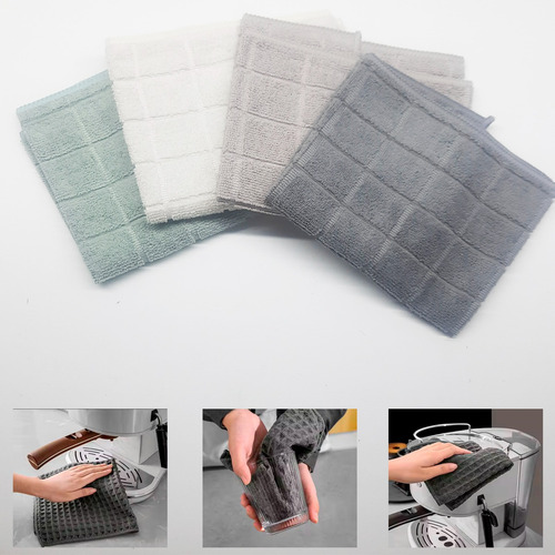 Kit 8 Pano Limpeza 30x30cm Microfibra Multiuso Alta Absorção