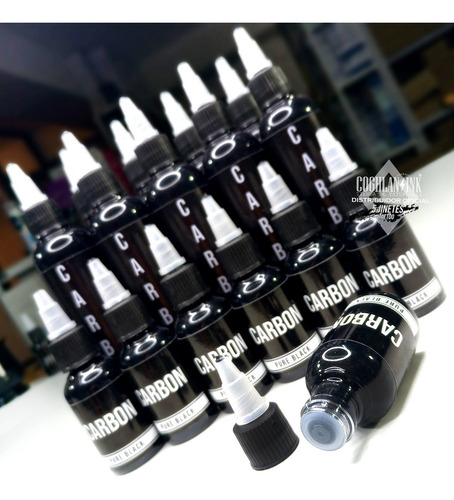 Imagen 4 de 6 de Tinta Tattoo 5 Jinetes Ink Carbon X1 38ml Linea Sombra Relle