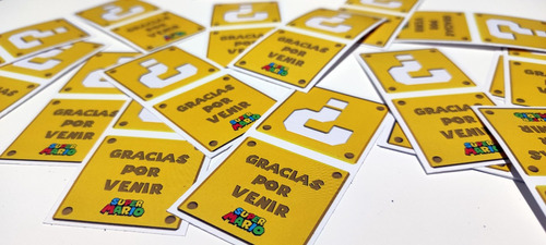 Stickers Super Mario Bros Cierre Bolsita Autoadhesivo X30u