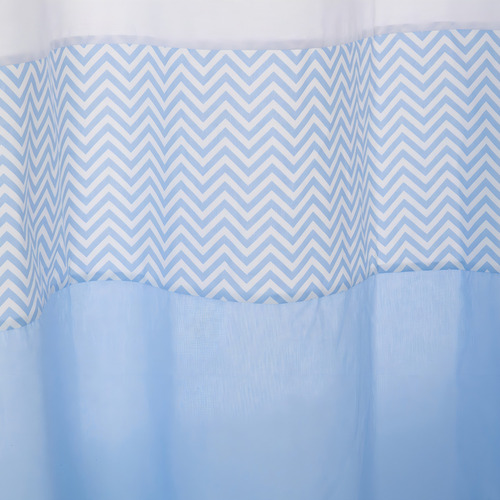 Cortina Quarto Bebê Ursinho Príncipe Azul Claro - 1 Peça Cor Azul-claro