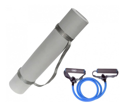 Imagem 1 de 4 de Kit Colchonete Eva + Extensor Elástico 1 Via Tensao Forte