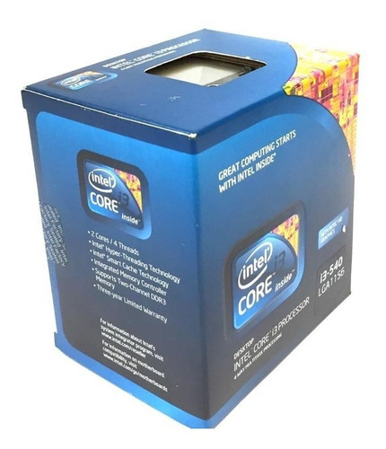 Processador Intel Core I3-540 Cache De 4 M, 3,06 Ghz
