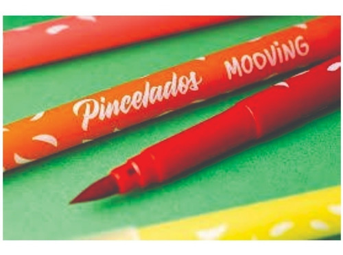 Imagen 6 de 6 de Marcadores Pastel Mooving Punta Pincel X 6 Colores