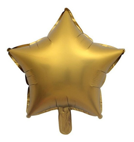 Estrella Metalizada Cromo Dorado 45cm Inflada C/helio
