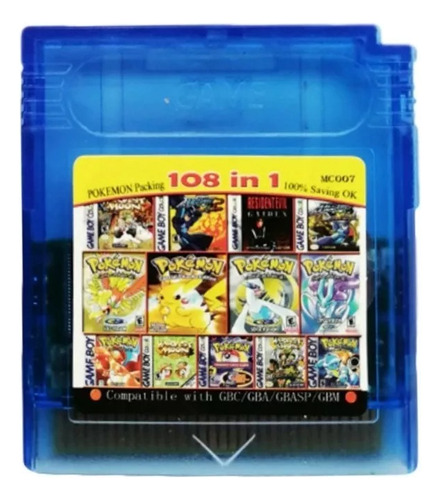 Fita/cartucho Game Boy Color/ Classico 108 Jogos Salvando!