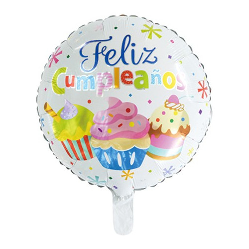 Globo De Feliz Cumpleaños, Fiesta 48cm Para Llenar Con Helio