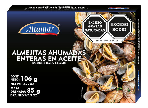3 Pzs Altamar Almejitas Ahumadas 106gr