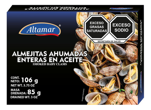 3 Pzs Altamar Almejitas Ahumadas 106gr