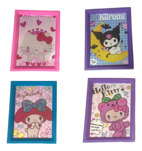 4 Kits De Pintura 5d Con Marco Kuromi Melody Kitty A Elegir