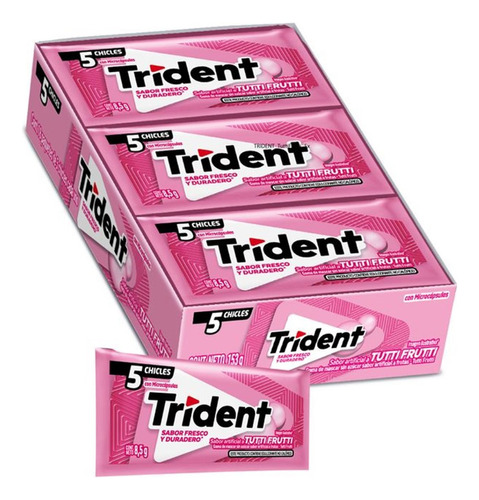 Chicle Dulce Trident 5s Sabor Tutti Frutti X18 Paq