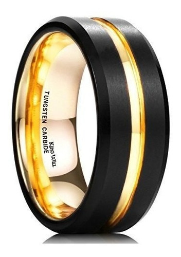 King Will Duo Mens 7mm 8mm Tungsten Carbide Ring Rose Gold/y