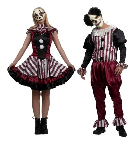 Disfraz De Pareja Payasos Evil Clown Halloween Terror Fiesta | Meses sin  intereses