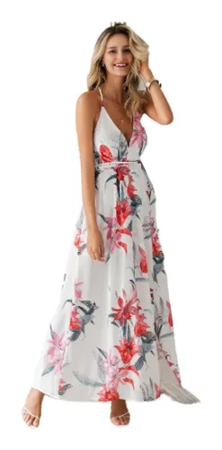 Vestidos largos de flores para playa new arrivals