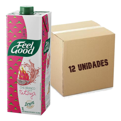 Imagem 1 de 4 de 12x Chá Branco Com Pitaya Feel Good 1 Litro