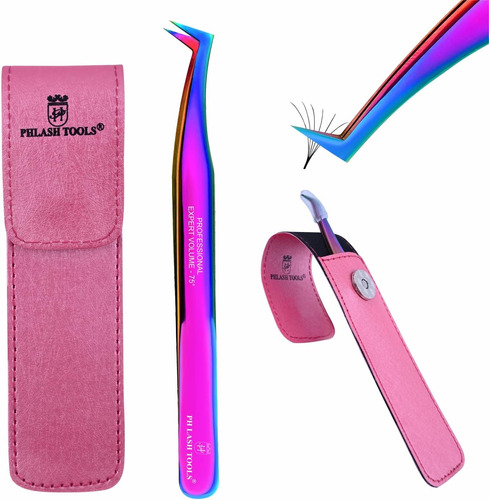 Phlash Tools Pinzas Para Extensiones De Pestañas, Tipo L, Cu